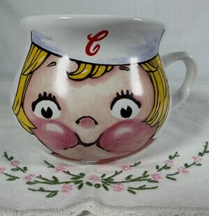 Vintage 1998 Campbell's Soup Kid Girl Mug Houston Harvest Blonde Hair Ceramic